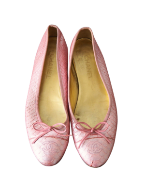 Chanel Pink Python Ballet Flats Size EU 41