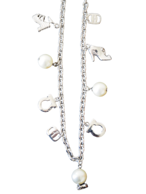 Salvatore Ferragamo Silver Charm Necklace