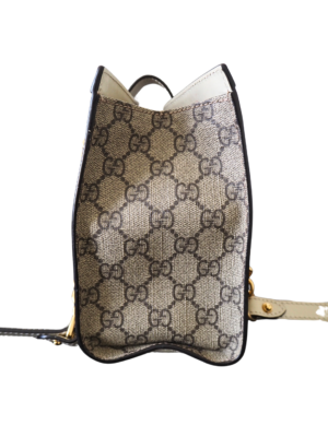 Gucci White GG Supreme Canvas Padlock Shoulder Bag Small