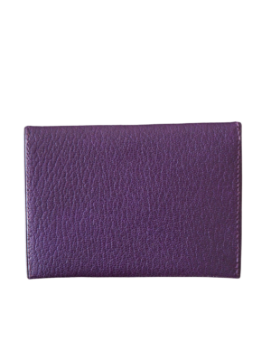 Hermès Purple Leather Envelop Card Holder