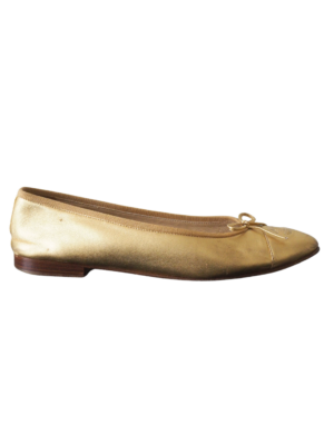 Chanel Gold Leather Ballet Flats Size EU 40,5