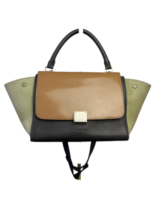 Céline Leather Tricolor Trapeze Bag