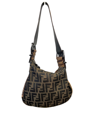 Fendi Brown Zucca Zebra Oyster Bag