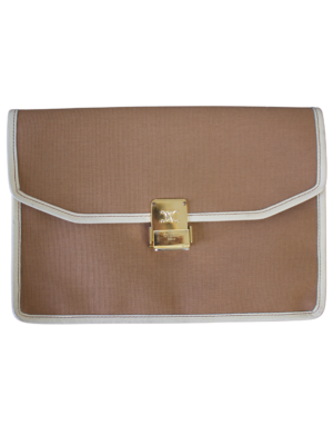 Céline Beige Linen Clutch