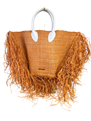 Jacquemus Orange Le Baci Raffia Tote Bag