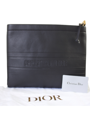 Christian Dior Black Leather Clutch