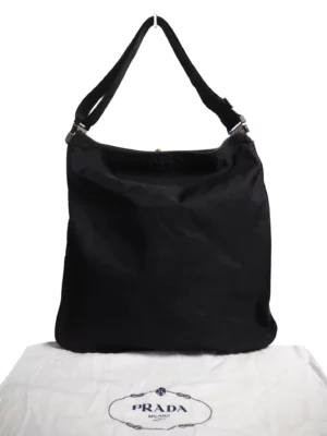 Prada Black Nylon & Leather Shoulderbag