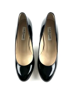 LK Bennet black patent pumps