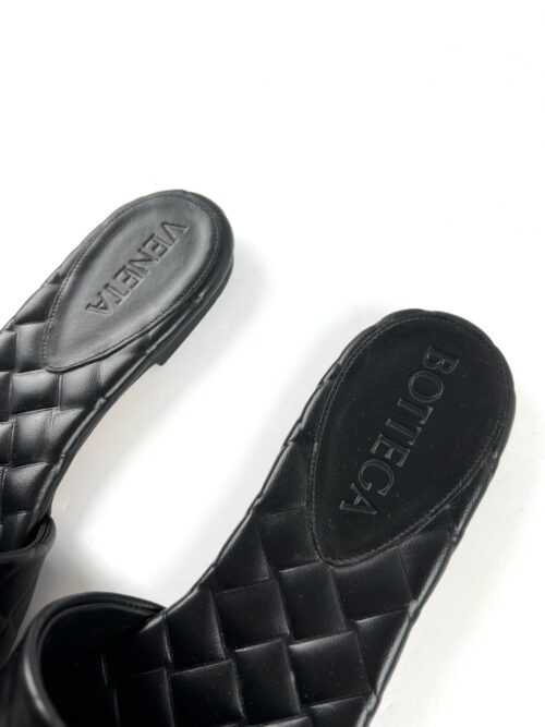 Bottega Veneta black leather slippers