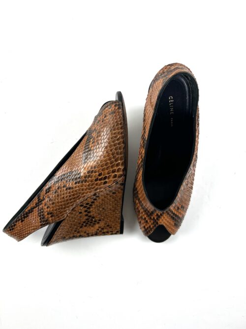 Céline python slingback wedges