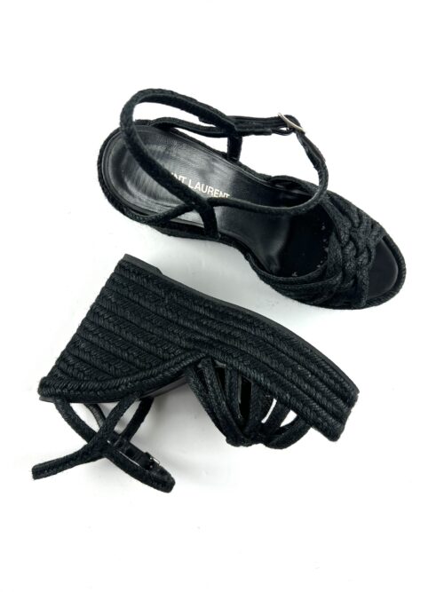 Saint Laurent black wedge sandals