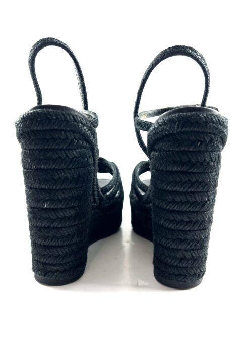 Saint Laurent black wedge sandals
