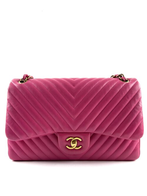 Chanel Timeless Chevron Jumbo Agneau Rose Chaud