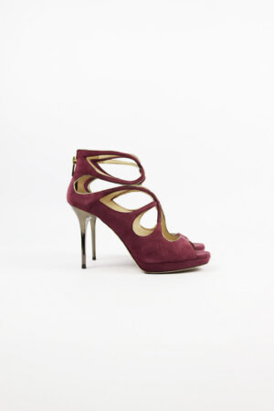 Jimmy Choo Latina plum suede sandals EU size 38