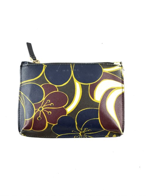 Marni leather flower print pouch