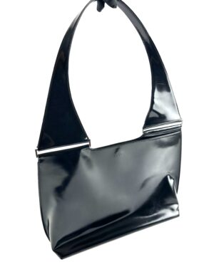 Gucci black patent leather shoulder bag