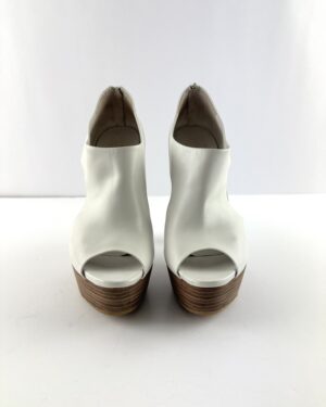 Gucci white leather platform sandals