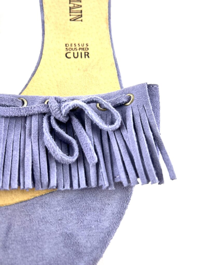 Balmain lavender suède slippers