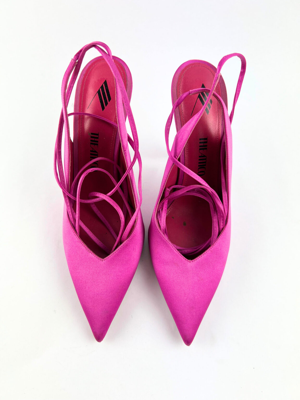 The Attico Venus pink wrap slingback heels