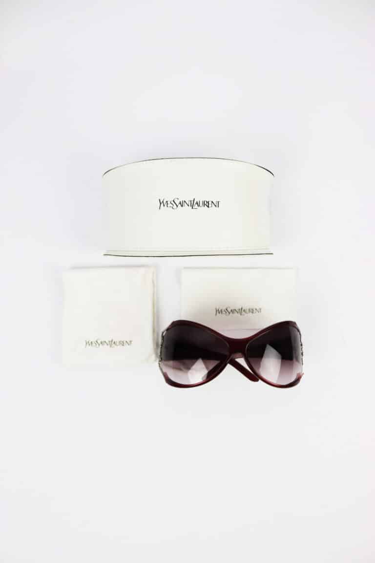 Yves Saint Laurent burgundy oversized sunglasses | Luxeparel display picture 1
