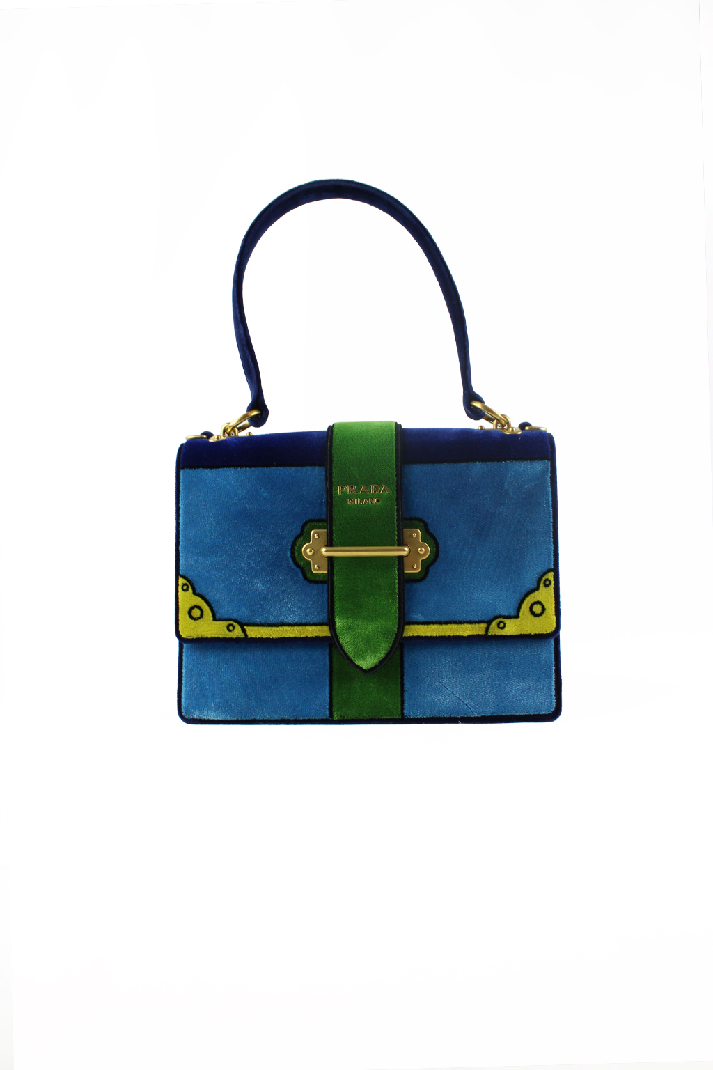 Prada tas blauw en groen en geel_1