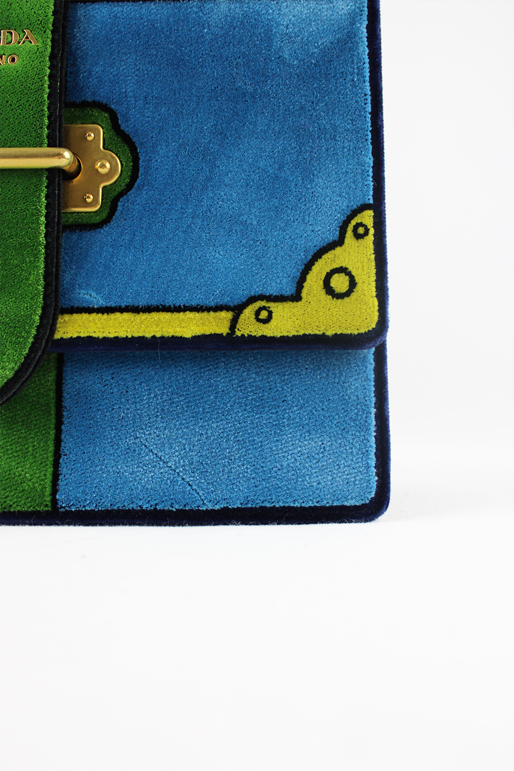 Prada tas blauw en groen en geel_7