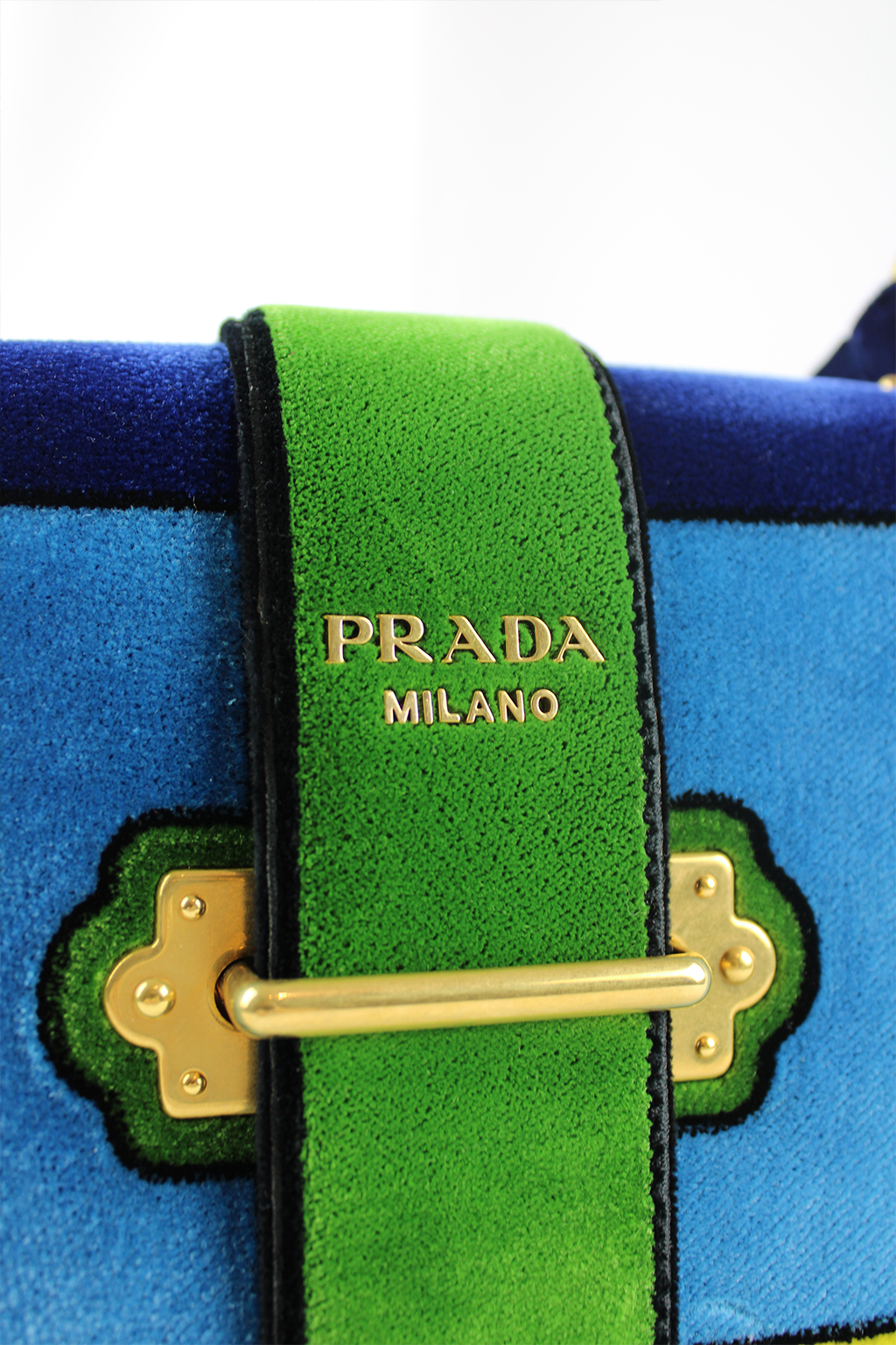 Prada tas blauw en groen en geel_8